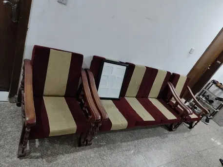 Wooden Sofa With Cushions